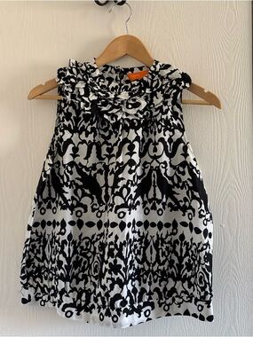 Cynthia Steffe Silk Blend Ruffle Neck Top Size 8